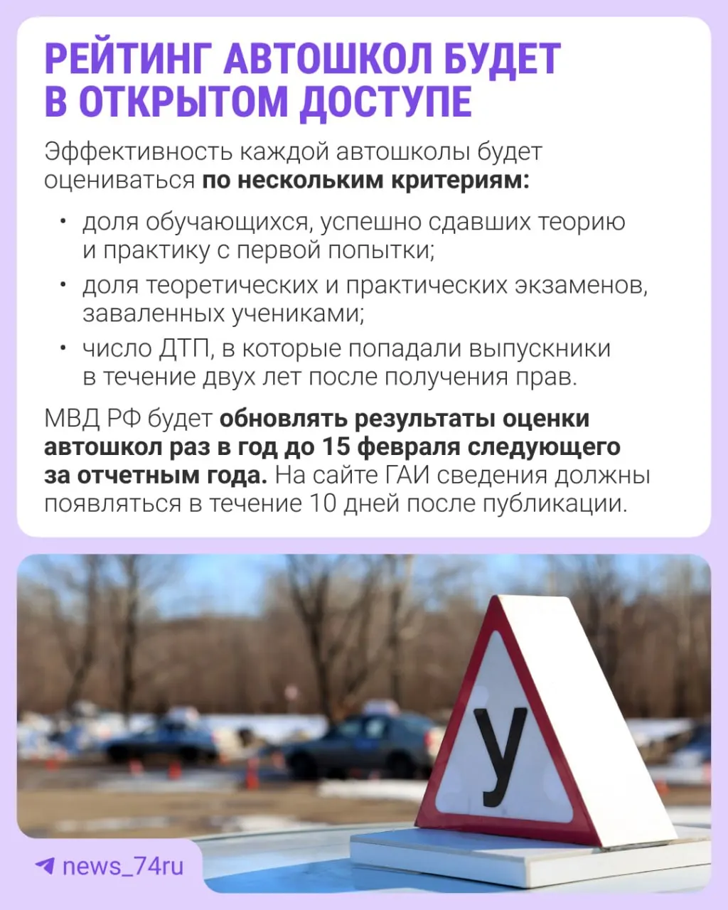 Первый официальный рейтинг автошкол составят по итогам 2027 года и опубликуют в 2028-м. Приказ вступает в силу 28 мая, оценку проведут по нескольким критериям.