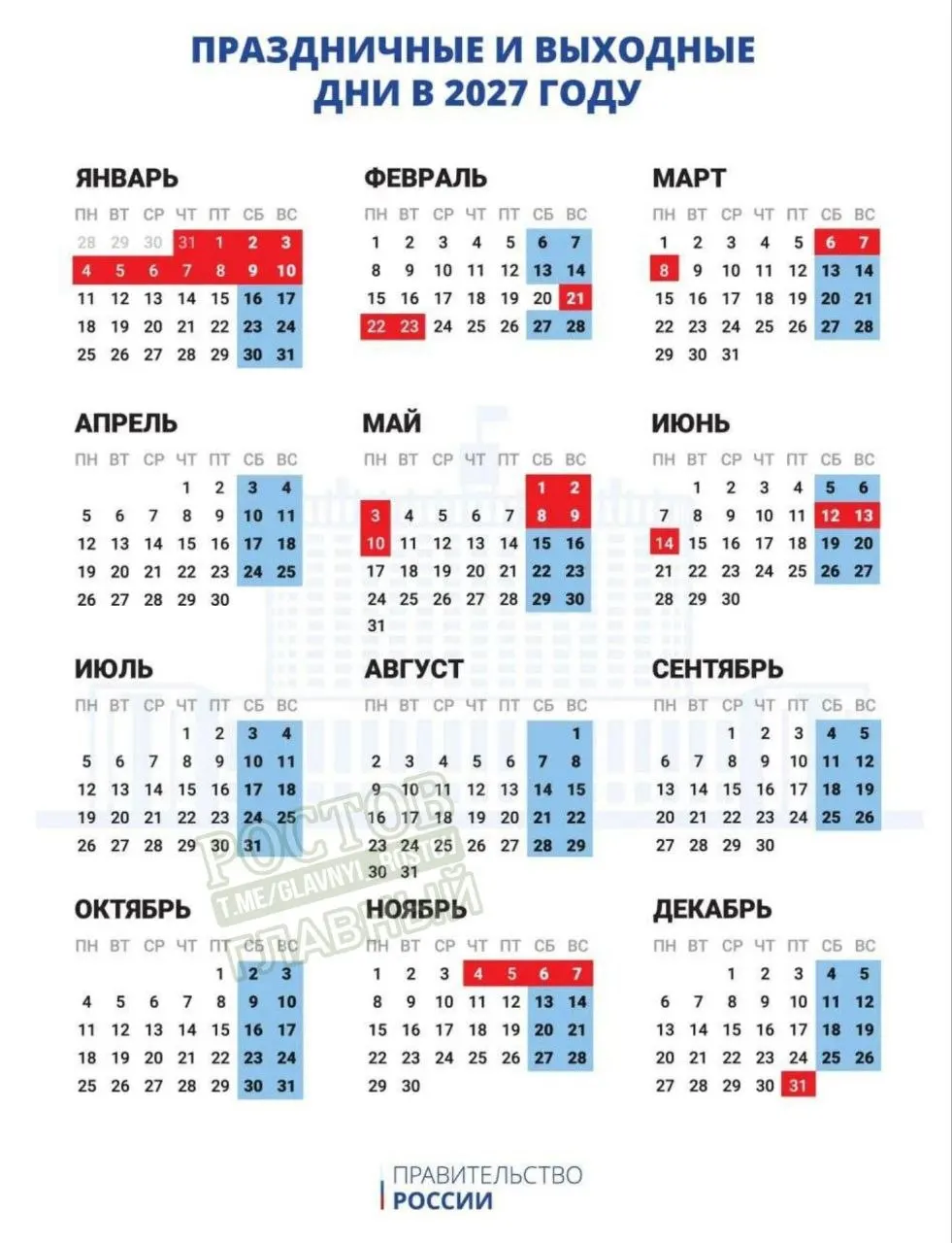 Правительство подписало постановление о 11-дневных каникулах в новогодний период: с 31 декабря по 10 января.