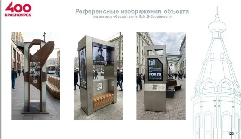 Идея финалиста отбора в Молодёжную команду главы города предполагает размещение на стелах фотоматериалов о знаменитых горожанах, аудиогидов и QR‑кодовых ссылок на видеообзор истории улиц.